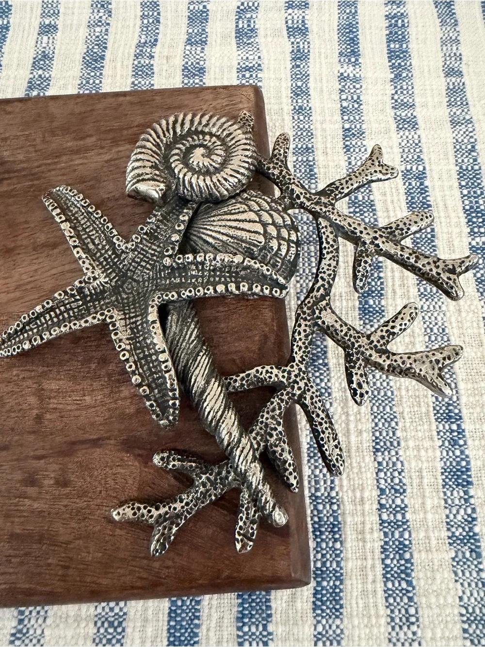 Mud Pie Starfish Wood Board Coastal Serving Tray